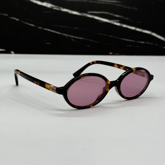 Miu Miu Tortoise Shell Sunglasses with Pink Lenses - Picture 4 of 12